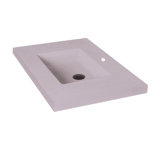 Newterra Concrete Handmade Rectangular Semi-Recessed Vessel Bathroom Sink