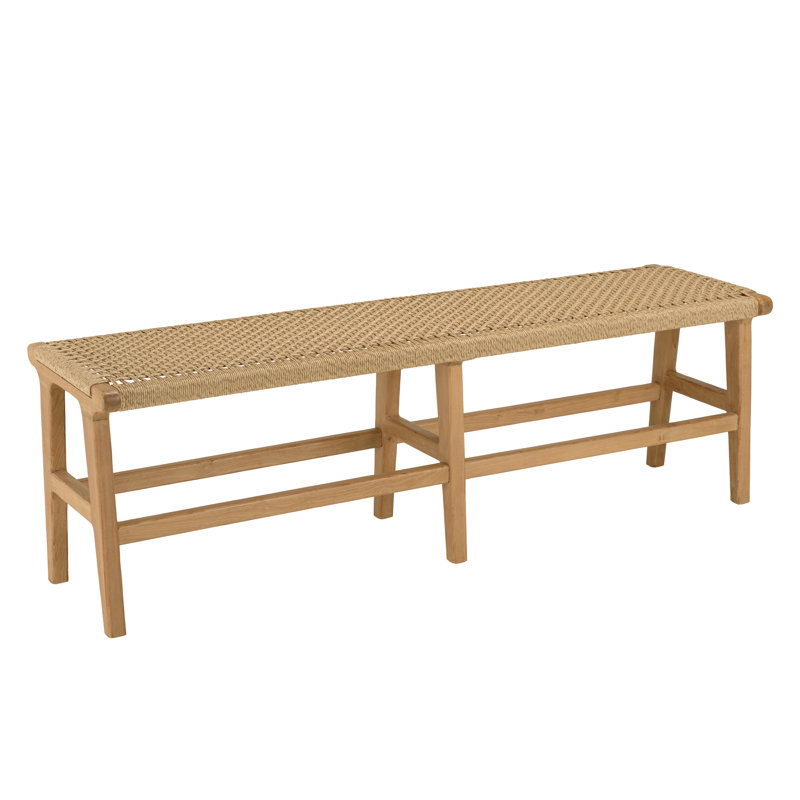 3-Seater Garden Bench Teak Seat Synthetic