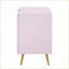 Pink High Gloss 2-Drawer Modern Nightstand