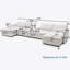 Canapé modulaire en U de 140 po en forme de U, canapé modulaire confortable à 6 places avec repose-pieds mobile, siège profond et dossier réglable. Canapé pour salon, chenille, blanc