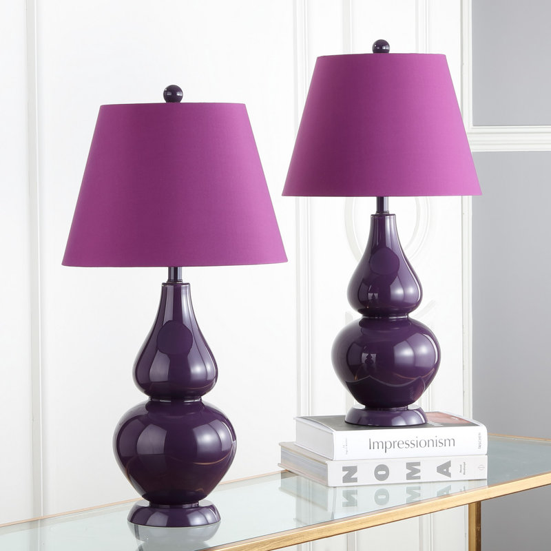 Moriarty Ceramic Table Lamp, Dark Purple