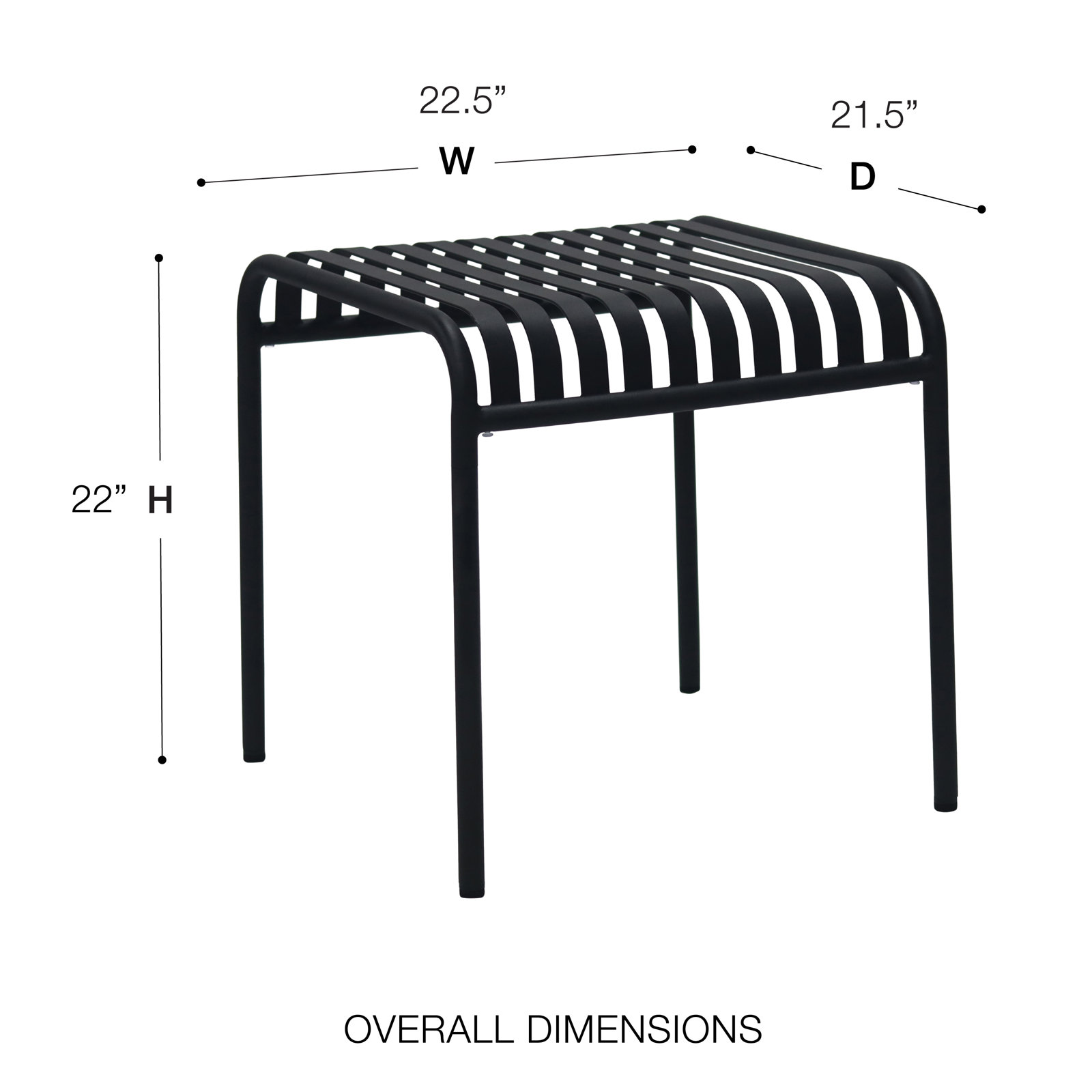 Winchester Outdoor Patio Side Table, Black, Black