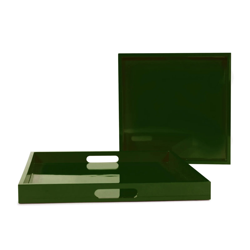 Ensemble de 2 plateaux Lavande, Vert foncé