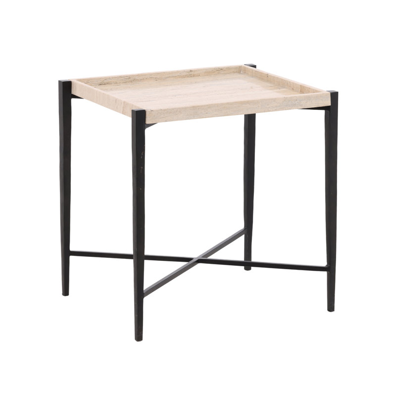 Rice End Table Travertine