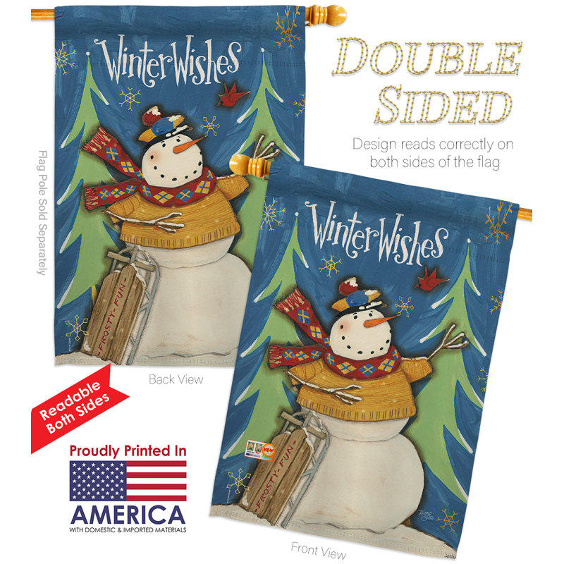 Double Sided 40'' H x 28'' W Polyester Christmas Flag Set
