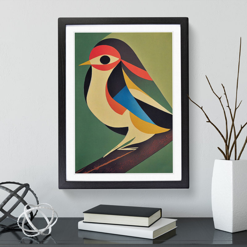 Abstract Bird No.4 - Wall Art, 46cm H x 34cm W x 2cm D, Black Framed