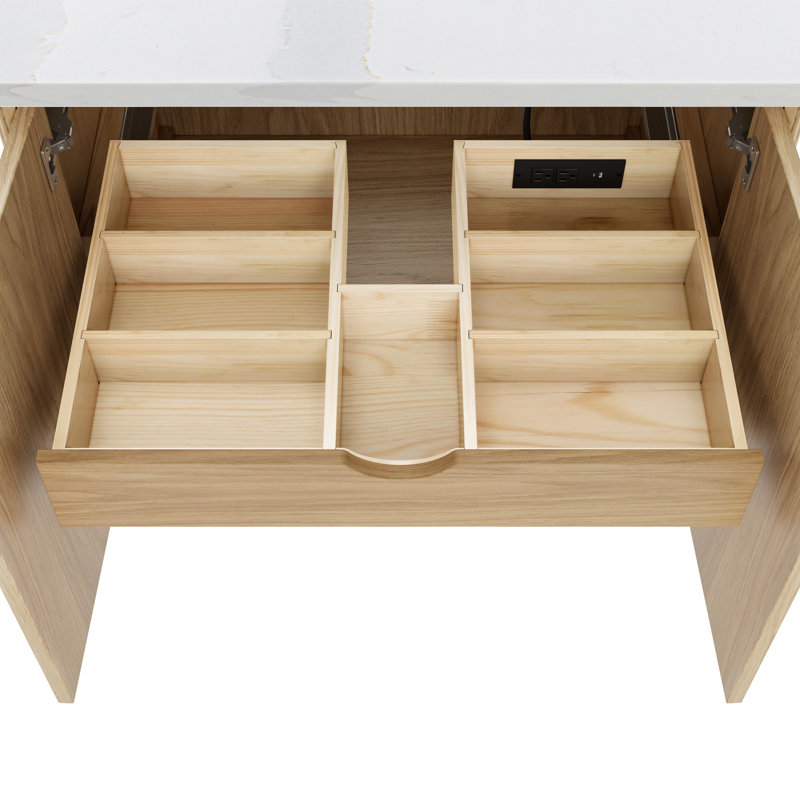 Adele 60'' Double Bathroom Vanity Base Only, Natural