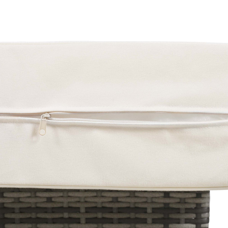 Ensemble de canapé d'extérieur en U pour plusieurs personnes, Blanc