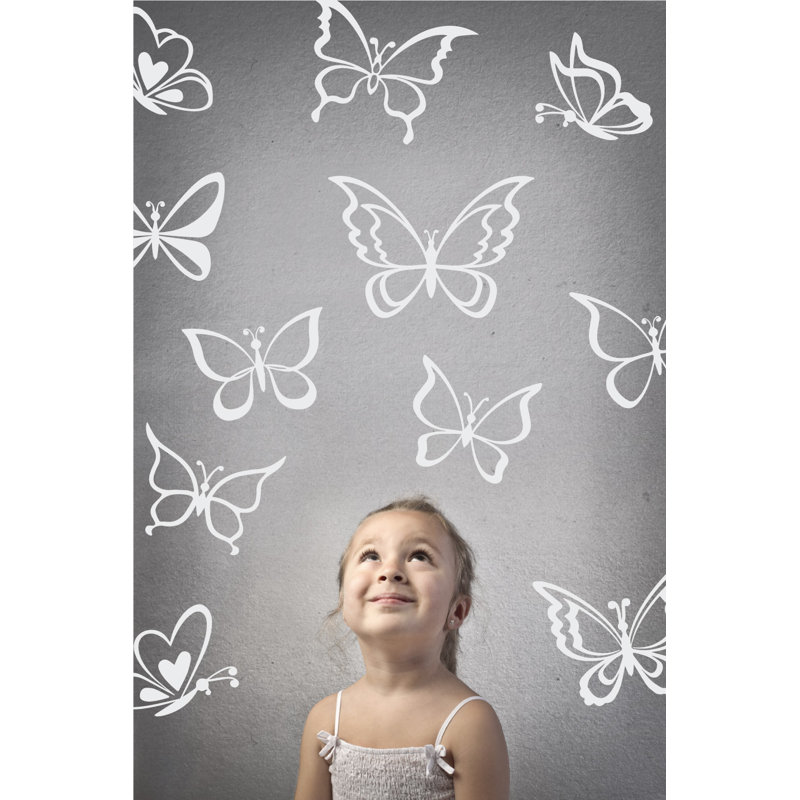 Adhésif décoratif papillon, Blanc, H 55 po x l 58 po x P 0,01 po