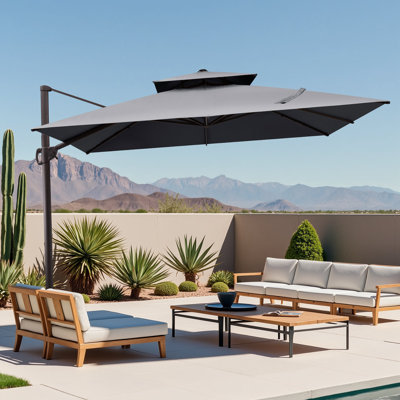  Herrell 11 x 11 Ft Square Cantilever Umbrella without Weighted Base