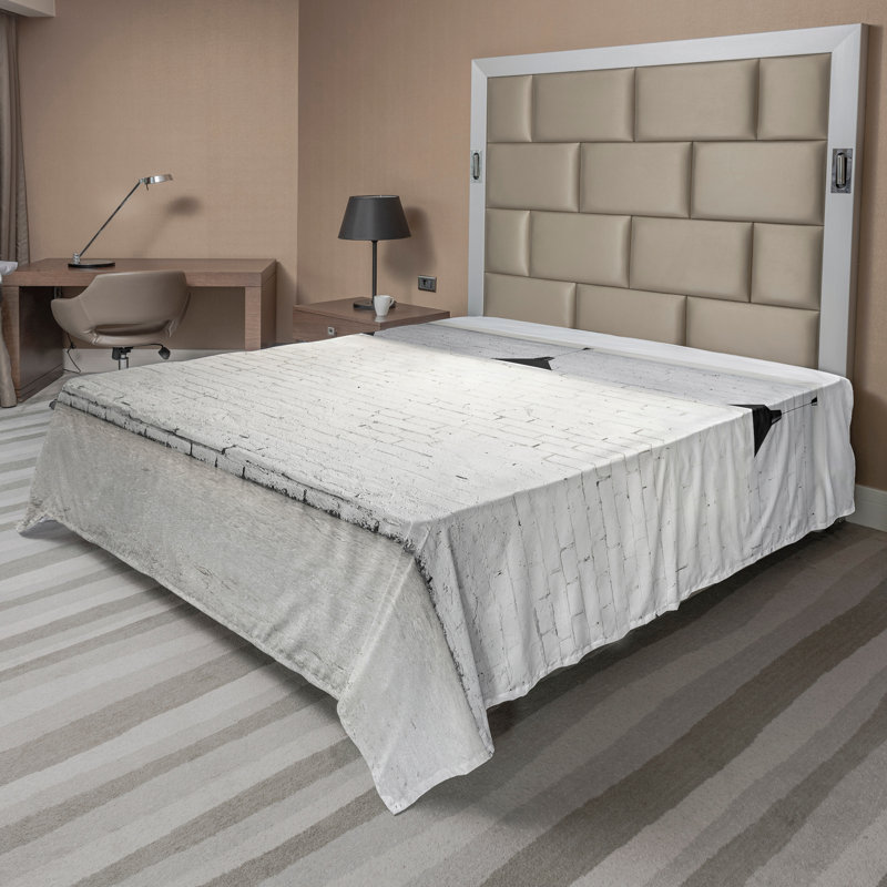 Drap-housse noir et blanc Ambesonne, Drap plat pour très grand lit californien