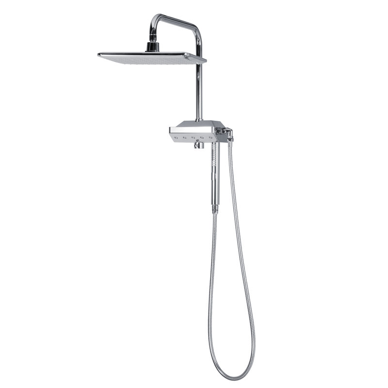 Pomme de douche à pluie 11 po avec bras de douche pivotant AquaPower AquaPower 1,8 GPM AquaPower, Chrome