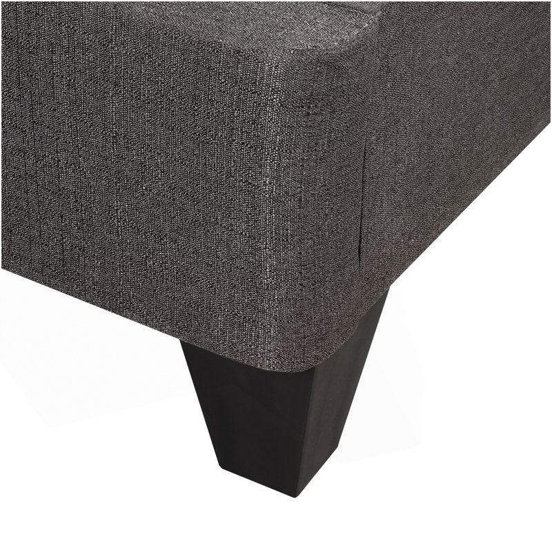 Base de lit grand format, base de lit tapissier, gris foncé, Grand lit