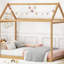 Lit simple en bois