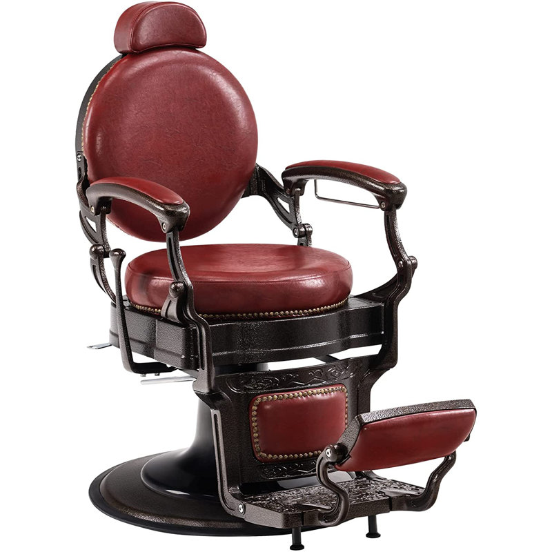 Fauteuil inclinable manuel pivotant en cuir Bettyjo, Similicuir rouge