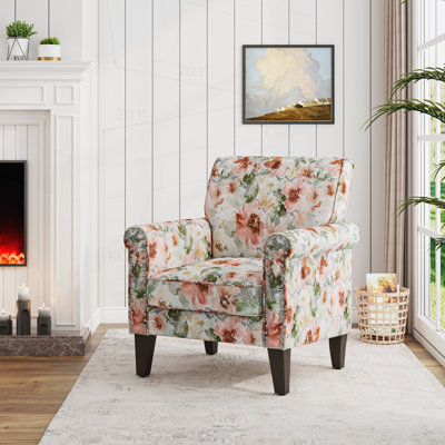 Chaise d'appoint avec motif de vigne bouclée, pieds en bois massif et rembourrage en mousse confortable pour une décoration intérieure élégante