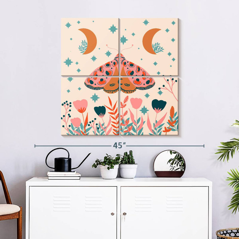 Brampt Moon And Moth, 32" H x 32" W