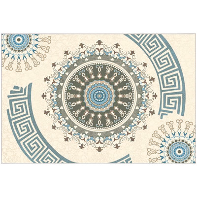 Tapis bleu / beige Kylo