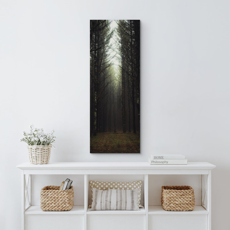 «Green Forest Tree Landscape Illustration Modern Art Decor Bohemian on Canvas», reproduction de 2 pièces