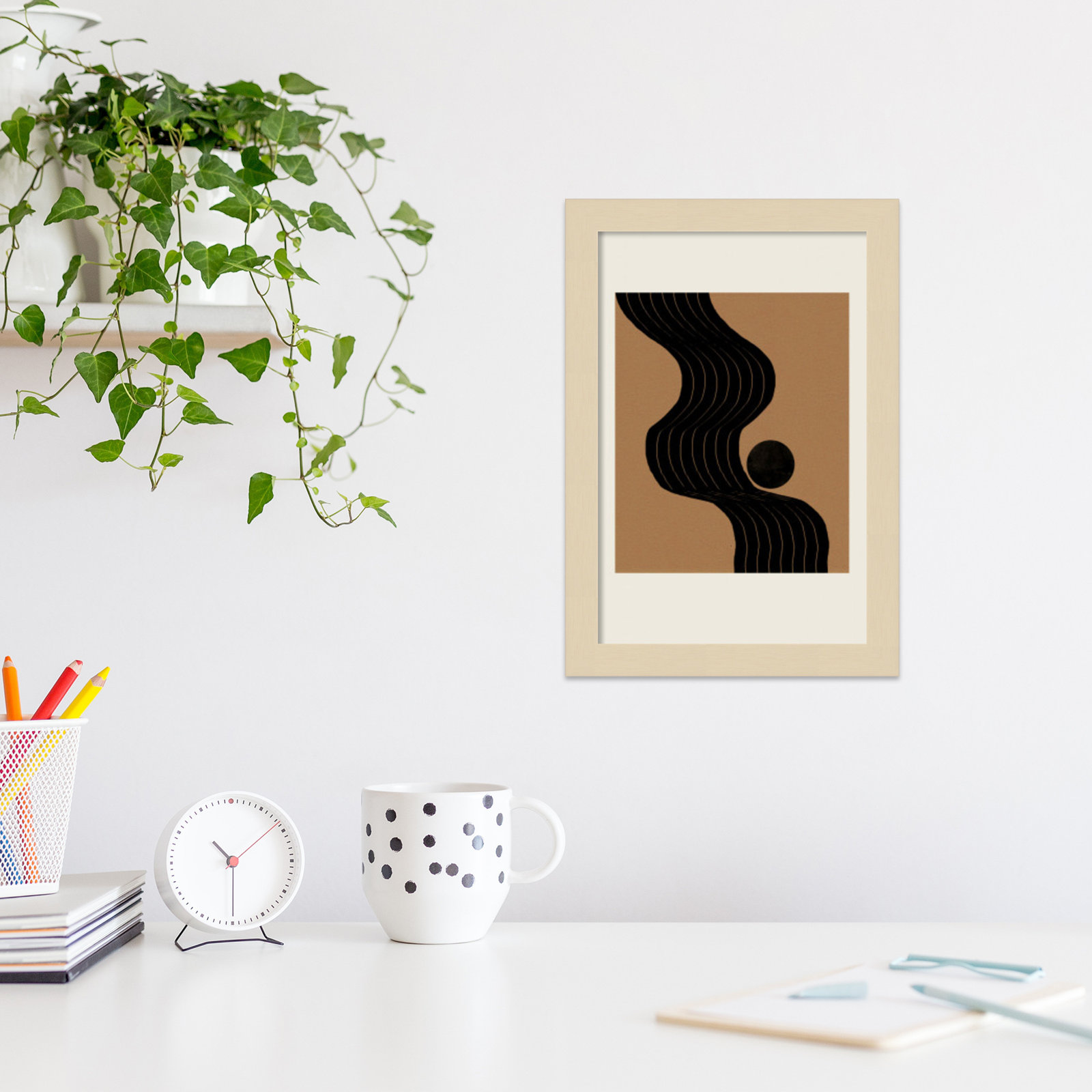 Pickensville "Composition I" Print, Brown, 13" H x 9" W