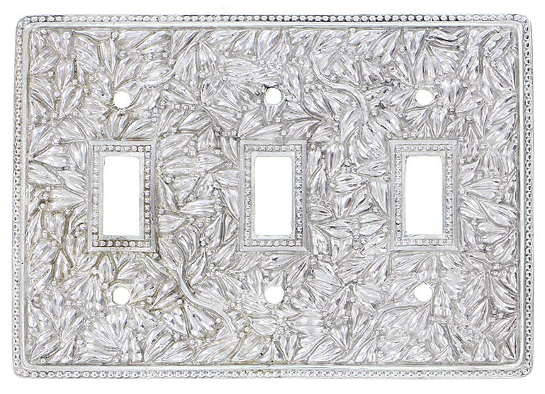 Plaque murale d'interrupteur à bascule 3 lumières San Michele, Nickel poli