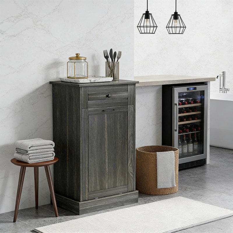 Armoire à déchets, Gris foncé
