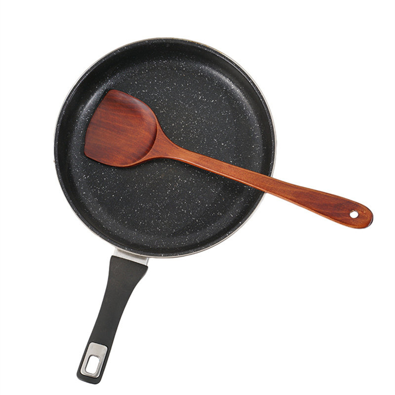 Ensemble d'ustensiles en bois 8 pièces pour batterie de cuisine antiadhésive - Spatule, cuillère et louche en bois de camphre pour la cuisson