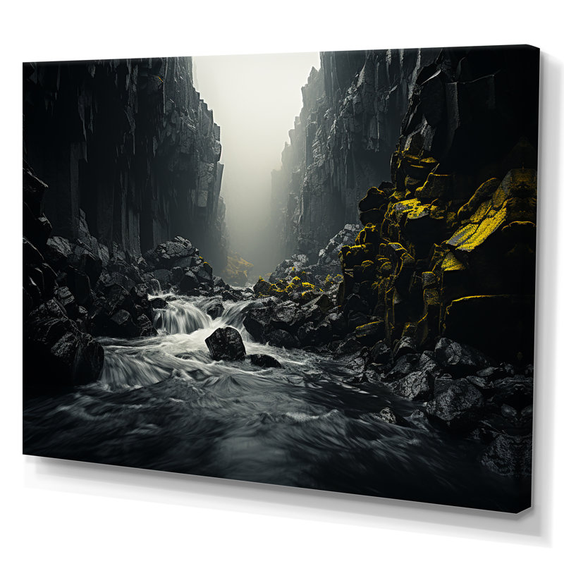 Chute d'eau dynamique - impressions sur toile, H 16 po x l 32 po x P 1 po, Toile tendue