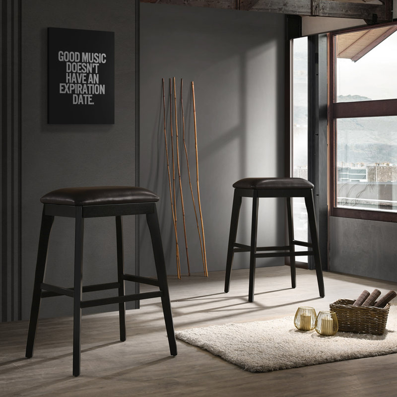 Modern Brown 30" Upholstered Barstool with Comfortable Polyurethane Seat, Bar Stool (30” Seat Height), Brown