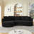 Curved L-Shape Sectional Oversized Sofa-229421129