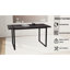 Table de salle à manger noire 59 po avec plateau et pieds en métal, style industriel moderne, table de maison et de cuisine, plateau de table épais de 1,5 po, pour 4 à 6-22553443
