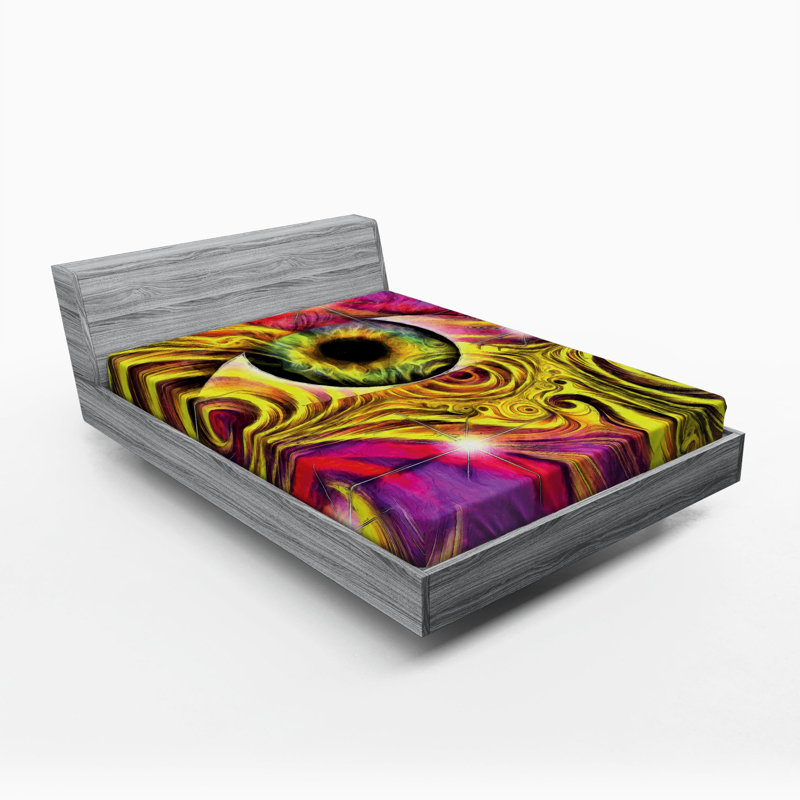 Microfiber Abstract Fitted Sheet, Full Fitted Sheet