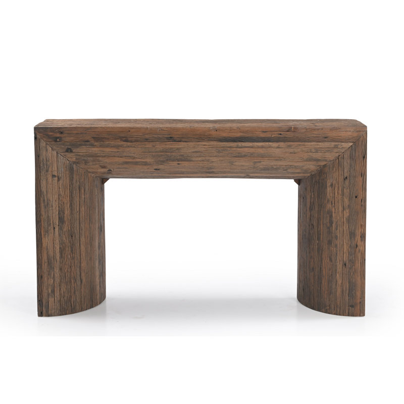 Wood Strips Console Table Natural H 35.5" & L 59" - Natural