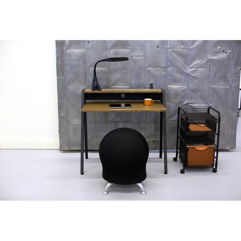 Black Steel 3-Drawer Mobile Filing Trolley with Powder Coat Finish