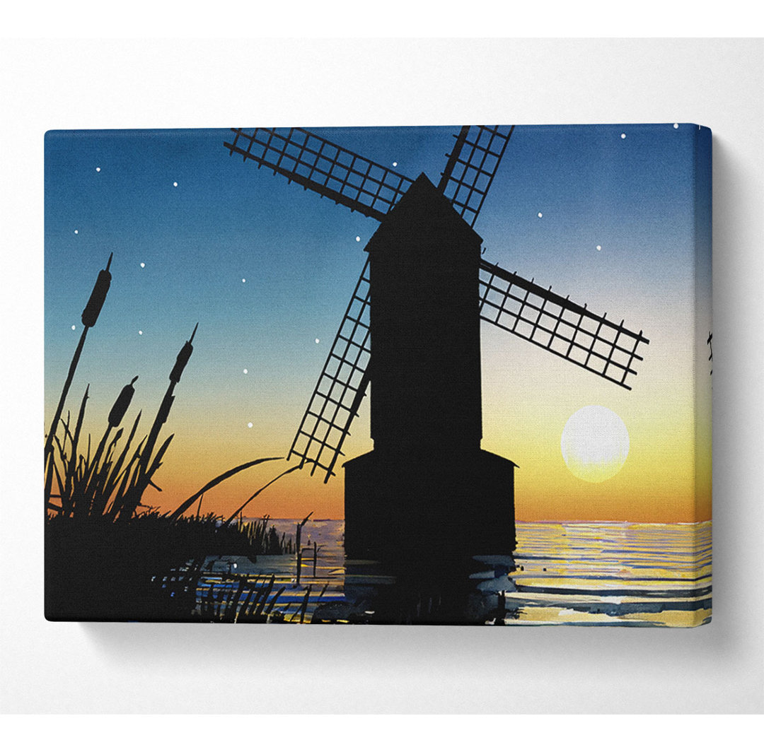 Windmill Ocean Nights - Kunstdrucke auf Segeltuch