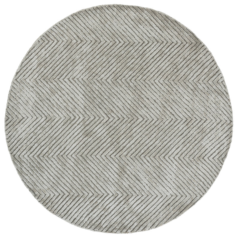 Glamour Hand Tufted Chevron Indoor Rug, 6'-0" x 6'-0" Round