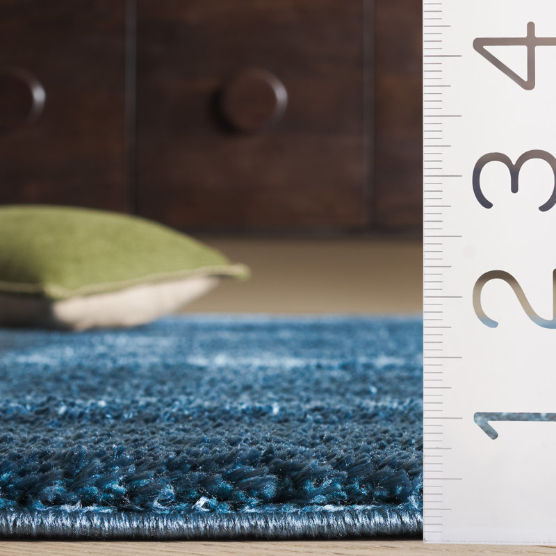 Faranaz Penelope Shag Performance Solid Color Rug, Square 6'7"
