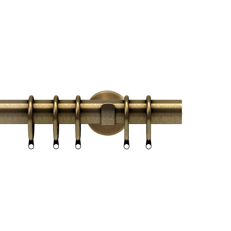 Raigyn 35mm Semi Complete Curtain Pole, Antique Brass, 6.5cm H x 300cm W x 12cm D