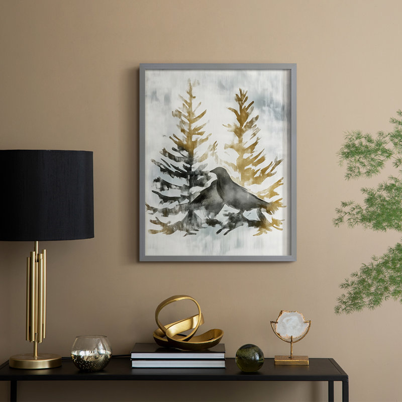 Reproduction encadrée - bois massif, Gris, H 11 po x l 9 po