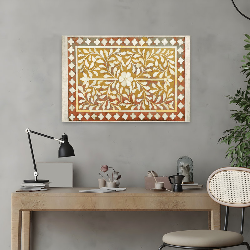 Art mural rétro abstrait The Center Blossom, 16" H x 24" W