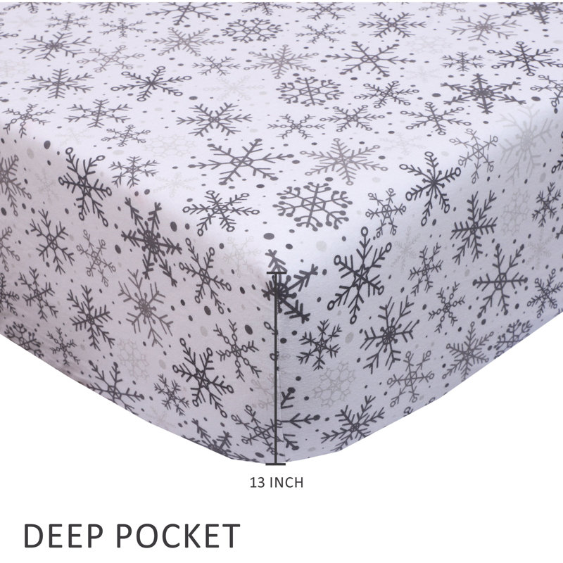 Flannel Geometric Sheet Set, Twin XL Sheet Set + Fitted Sheet + 1 Pillowcase