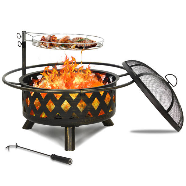 EsschertDesign 24'' Round Steel Spark Screen & Reviews | Wayfair