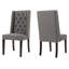 Chaises de salle à manger à haut dossier, 2 pièces, tissu gris foncé, bois de bouleau-165691957