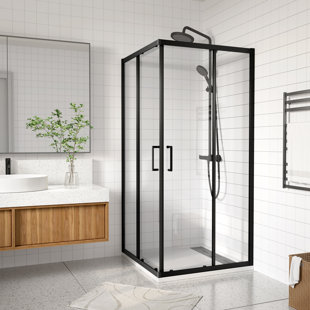 Corner Shower Enclosure 36 In.d X 36 In. W X 72 In. H, Double Sliding Corner Shower Door With 1/4 In. Tempered Glass, Sliding Shower Enclosure