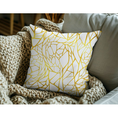 Coussin décoratif Cecilya, 17,0 x 17,0 pouces, 50% coton / 50% polyester, lavable à la machine, repassable, rembourrage en silicone, fermeture à glissière dissimulée | Coussin décoratif doux et élégant pour le salon, la chambre à coucher et le bureau