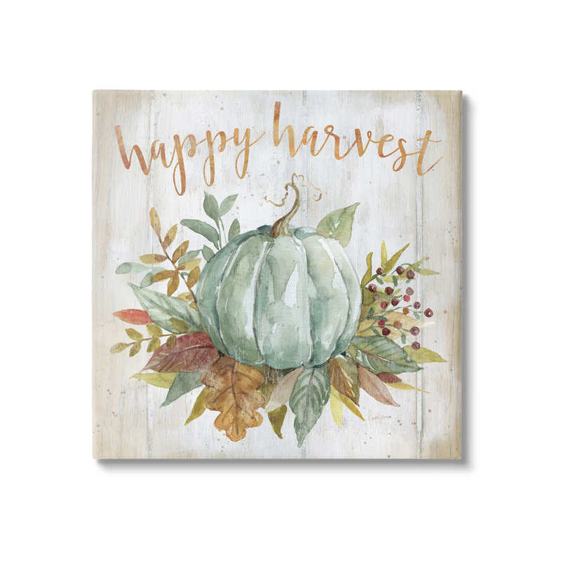«Happy Harvest Seasonal Pumpkin» par Livi Finn, H 30 po x l 30 po x P 1,5 po