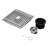 FINE FIXTURES Square Shower Floor Drain, 6 inch Slotted Grate Design, 10-Gauge 304 Stainless Steel, Center Outlet, Fast Drainage, Hair Strainer Included-126703131
