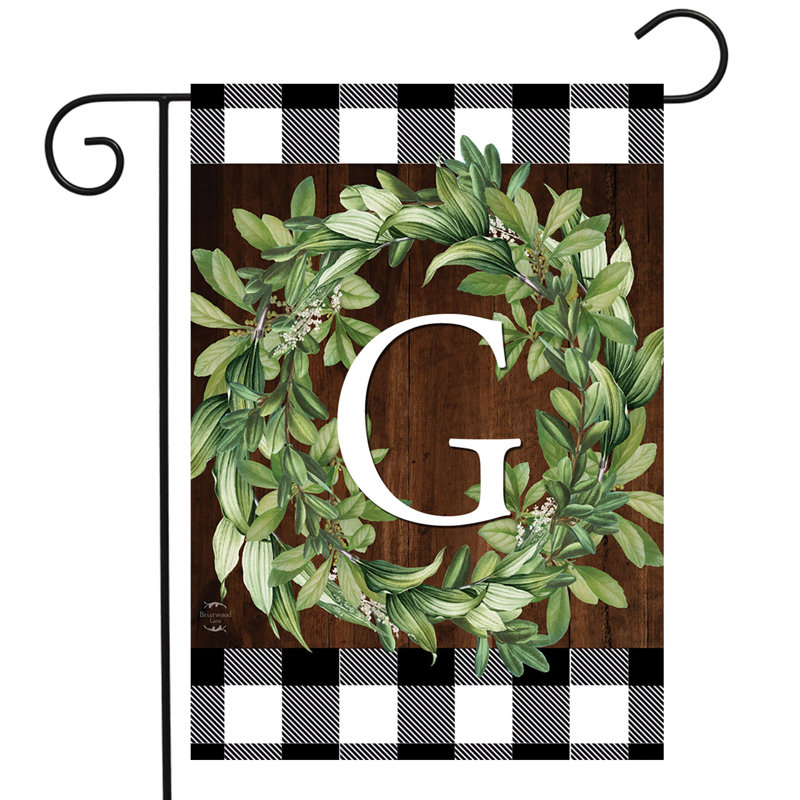 Wreath Monogram G Garden Flag