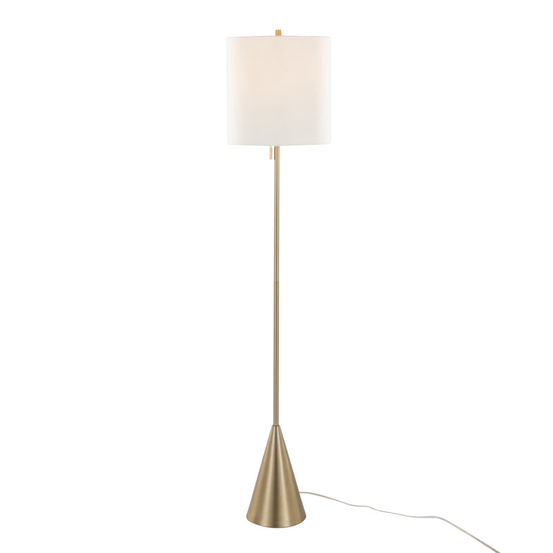 Galan 64'' Traditional Floor Lamp, Gold Plated, White
