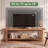 63-Inch Solid Wood TV Stand for 55/65/75-Inch TV, Farmhouse Entertainment Center with Storage Shelves